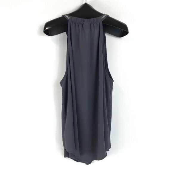 Torrid Embellished Neck Crepe Tank Top Women's Plus Size 3/3X Gray Silver Beaded - Picture 3 of 10